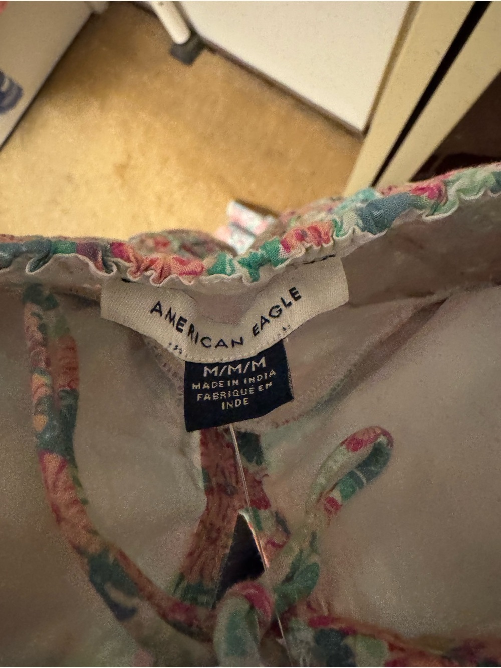 American Eagle Floral Tiered Spaghetti-Strap Midi Dress - Picture 5 of 5